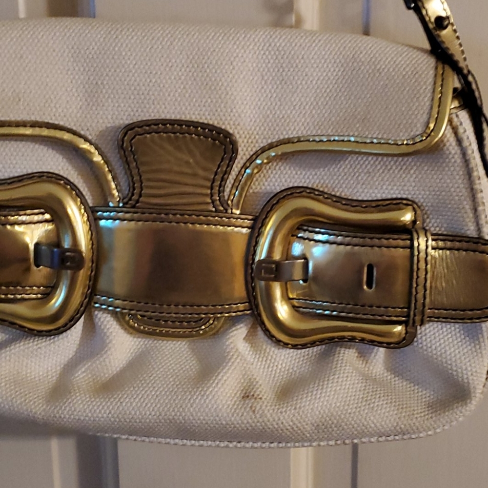 Authentic Fendi Bi Bis Gold creme - Picture 3 of 10